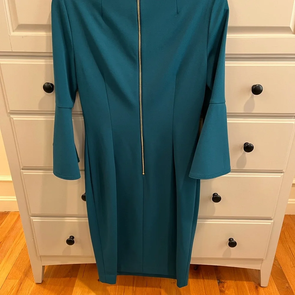 Calvin Klein Teal Long Sleeve Dress - Picture 3 of 4